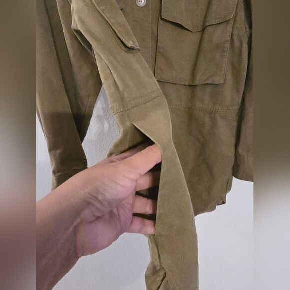 H&M Green Utility Oversized Shacket Size XS - Picture 3 of 13